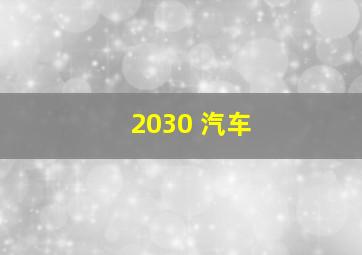 2030 汽车